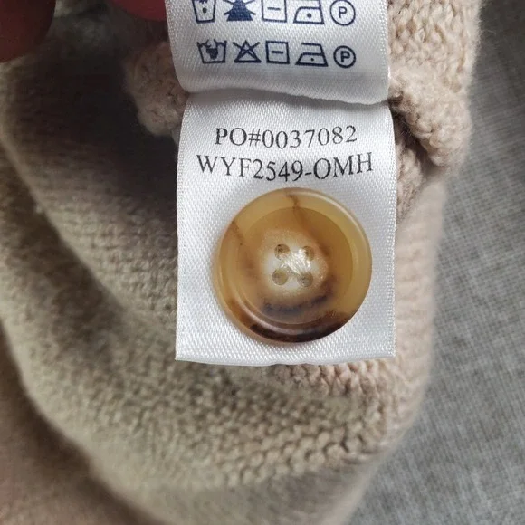 Faherty Jackson Popover Sweater Womens XL Oatmeal Beige V-Neck Pullover Stretch - Picture 7 of 12